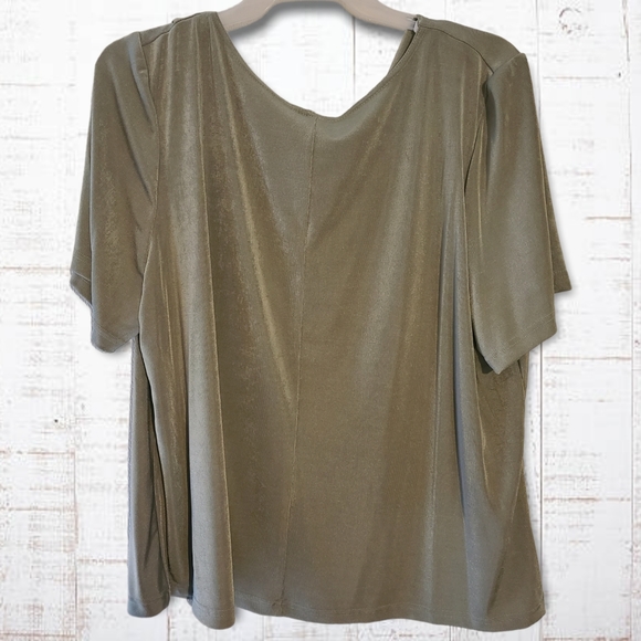 K Woman Plus Size Sage Metalic Blouse NWT - Picture 6 of 6